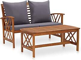 vidaXL Akazienholz Massiv Gartenmöbel Set 2-TLG.