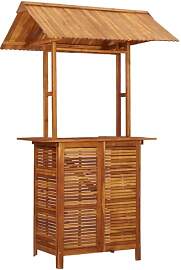 vidaXL Akazienholz Massiv Outdoor Bartisch mit