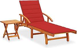 vidaXL Akazienholz Massiv Sonnenliege mit Tisch