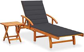 vidaXL Akazienholz Massiv Sonnenliege mit Tisch
