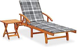 vidaXL Akazienholz Massiv Sonnenliege mit Tisch