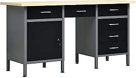 vidaXL Arbeitstisch mit 6 Schubladen 1 Schrank