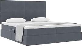 vidaXL Aufbewahrungsbett mit Matratze Dunkelgrau