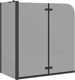 vidaXL Bad-Duschschirm Schwarz 120 x 68 x 130 cm,