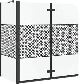 vidaXL Badabtrennung Geometrisch Schwarz 120 x 67