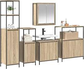 vidaXL Badezimmermöbel-Set mit Regal 5 pcs Sonoma 