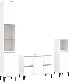 vidaXL Badmöbel Set 3-TLG., Badschrank