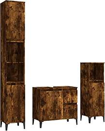 vidaXL Badmöbel Set 3-TLG., Badschrank