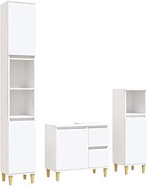 vidaXL Badmöbel Set 3-TLG., Badschrank mit