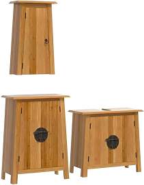 vidaXL Badmöbel Set 3-TLG., Badschrank mit