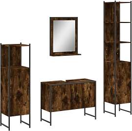 vidaXL Badmöbel Set 4-TLG., Badezimmermöbel mit