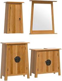 vidaXL Badmöbel Set 4-TLG., Badschrank mit