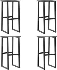 vidaXL Barhocker 4 STK. Schwarz 38x38x80 cm