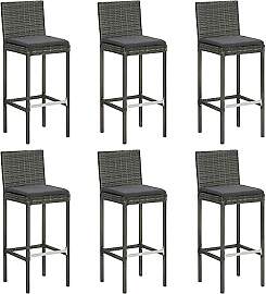 vidaXL Barhocker mit Kissen 6 STK., Barstuhl für
