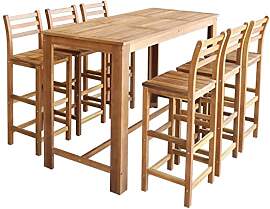 vidaXL Bartisch Barstuhl 7-TLG. Akazienholz