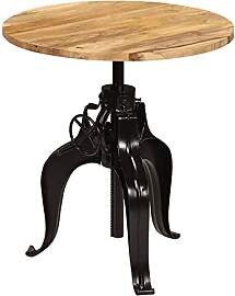 vidaXL Bartisch Massivholz Mango 75x(76-110) cm