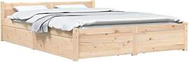 vidaXL Bett mit Schubladen Holzbett Massivholzbett 