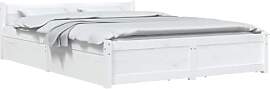 vidaXL Bett mit Schubladen Holzbett Massivholzbett 