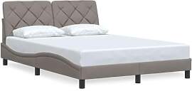 vidaXL Bettgestell ohne Matratze Taupe 120x200 cm
