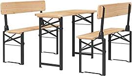 vidaXL Biertisch Set Klappbar 3 TLG., Biergarten