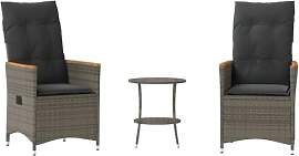 vidaXL Bistro Set 3-TLG., Balkonset mit Kissen