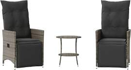 vidaXL Bistro Set 3-TLG., Balkonset mit Kissen