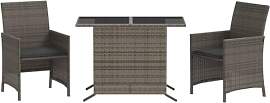 vidaXL Bistro Set mit Kissen 3-TLG., Gartenmöbel