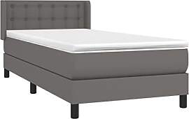 vidaXL Boxspringbett mit Matratze Kunstlederbett