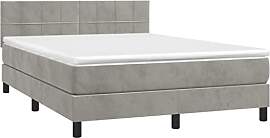 vidaXL Boxspringbett mit Matratze LED Doppelbett