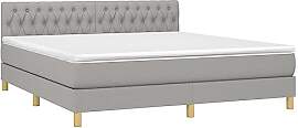 vidaXL Boxspringbett mit Matratze LED Doppelbett