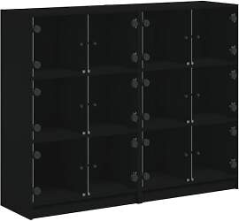 vidaXL Bücherschrank mit Türen, Bücherregal mit 