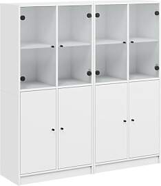 vidaXL Bücherschrank mit Türen, Bücherregal mit 