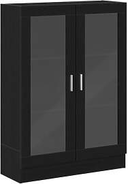 vidaXL Bücherschrank Schwarz Eichen-Optik