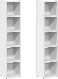 vidaXL CD-Regal, 2er-Set, 21x16x93,5 cm, Weiß,