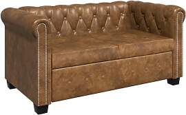 vidaXL Chesterfield Sofa 2-Sitzer Kunstleder Braun 