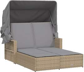 vidaXL Doppel Sonnenliege, Sonnenbett mit