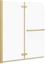 vidaXL Duschabtrennung Transparent und Gold 120 x