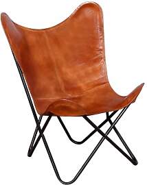 vidaXL Echt Leder Sessel Butterfly Schmetterling
