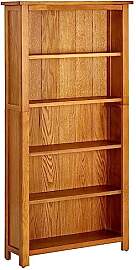 vidaXL Eichenholz Massiv Bücherregal 5 Fächer