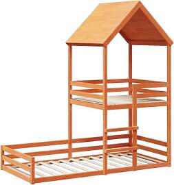 vidaXL Etagenbett, Hochbett mit Dach Leiter