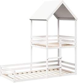vidaXL Etagenbett, Hochbett mit Dach Leiter