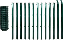 vidaXL Eurozaun-Set Maschendrahtzaun Gartenzaun