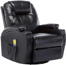 vidaXL Fernsehsessel Schwarz Massagesessel