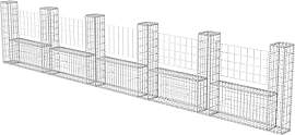 vidaXL Gabione U-Form Stahl 570x20x100cm Steinkorb 