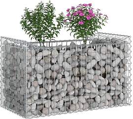 vidaXL Gabionen Hochbeet Silber 50 x 100 x 60 cm