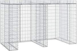 vidaXL Gabionen-Mülltonnenbox 192x91x120 cm