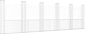 vidaXL Gabionenkorb U-Form mit 6 Säulen Gabione