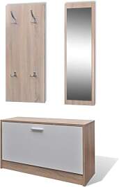 vidaXL Garderoben Set Flur 3-in-1 Eiche