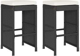vidaXL Garten Barhocker mit Kissen 2 STK.,