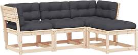 vidaXL Garten Lounge Set 4-TLG., Sofagarnitur mit